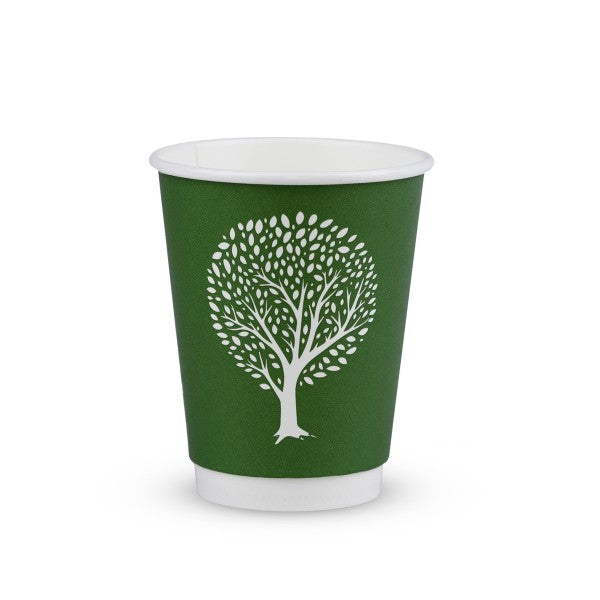 8oz double wall green tree cup