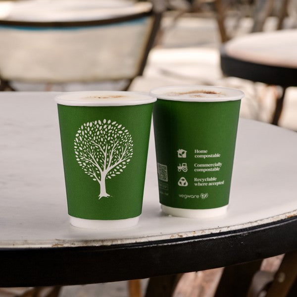 8oz double wall green tree cup